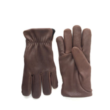 Load image into Gallery viewer, Lined Deerskin Gloves - Made in the USA for cold weather - Chocolate Brown Leather Gloves
