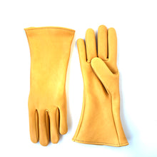 Load image into Gallery viewer, Lined Thurlow Deerskin Gauntlet - Gold - Handcrafted in Oregon