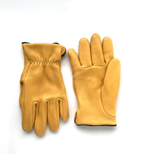 Load image into Gallery viewer, Lined Deerskin Gloves - Made in the USA for cold weather - Gold Leather Gloves
