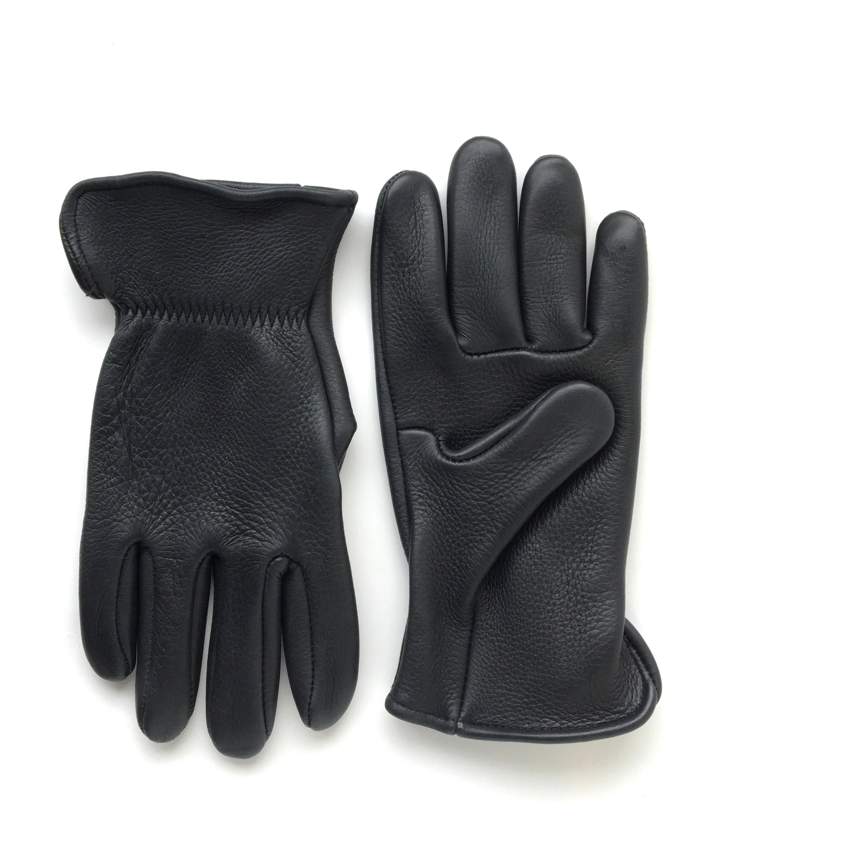 A pair of black Elk leather gloves made in the USA