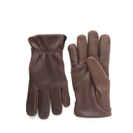 Lined Deerskin Gloves - Made in the USA for cold weather - Chocolate Brown Leather Gloves