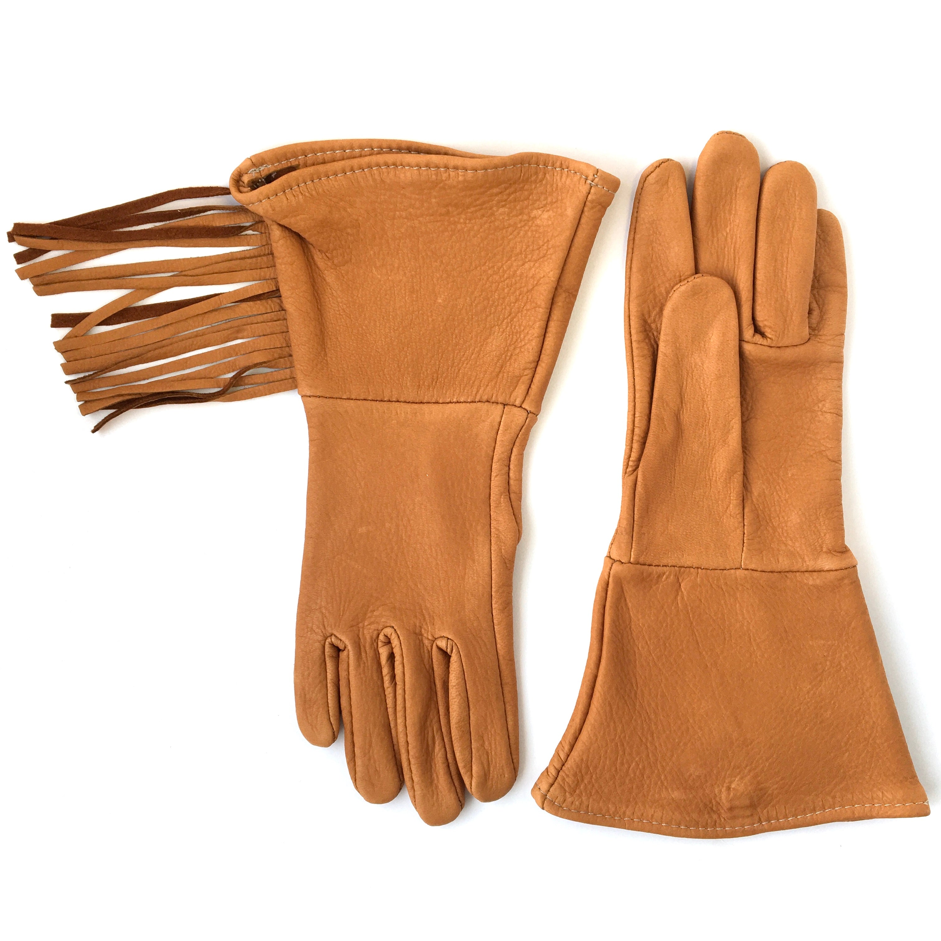 LEATHER WRAP CUT OUTS & FRINGE HAIR GLOVE