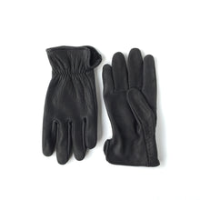 Load image into Gallery viewer, black deerskin leather gloves roper style