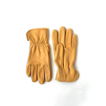 Load image into Gallery viewer, gold deerskin leather gloves roper style